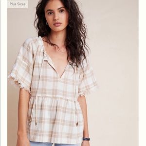 NWT ANTHROPOLOGIE THE BETTE BABYDOLL BLOUSE S